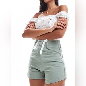 Levi's Green High-Rise Shorts